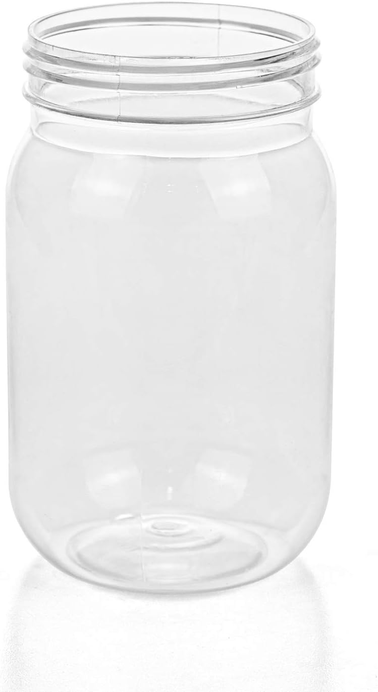 Tebery 12 Pack Plastic Mason Cocktail Cup Shatterproof Drinking Jar with Lidsm-16oz, 16oz-12 - Image 4