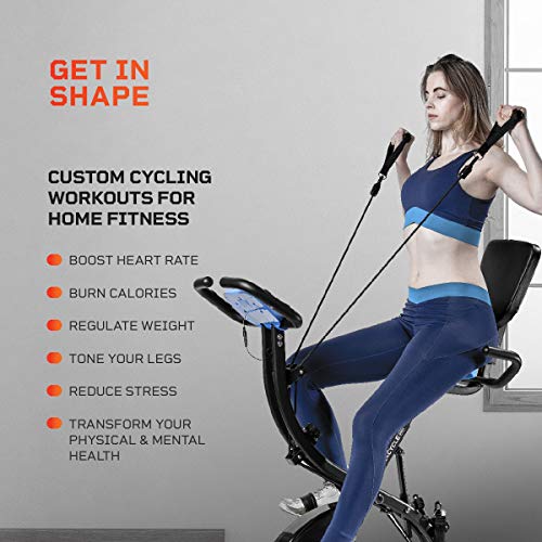 LifePro 3 in 1 Foldable Stationary Bike with Arm workout, Heartrate