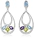 Amazon Collection Sterling Silver Genuine Gemstone Teardrop Post Dangle Earrings