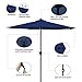 MASVIS 9 Ft Aluminum Patio Umbrella Outdoor Table Market Umbrellas with Push Button Tilt and Crank, Safety Bolt,8 Aluminum Ribs (9 FT, Blue)