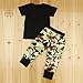 Puseky Toddler Kid Baby Boys Letters T-shirt & Camo Pants Tracksuit Outfits Set