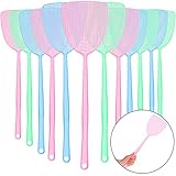 12 Pack Fly Swatter Plastic Flyswatter Pack,17.5''Handle Fly Swatter Home and Kitchen Helper, 3 Summer Colors