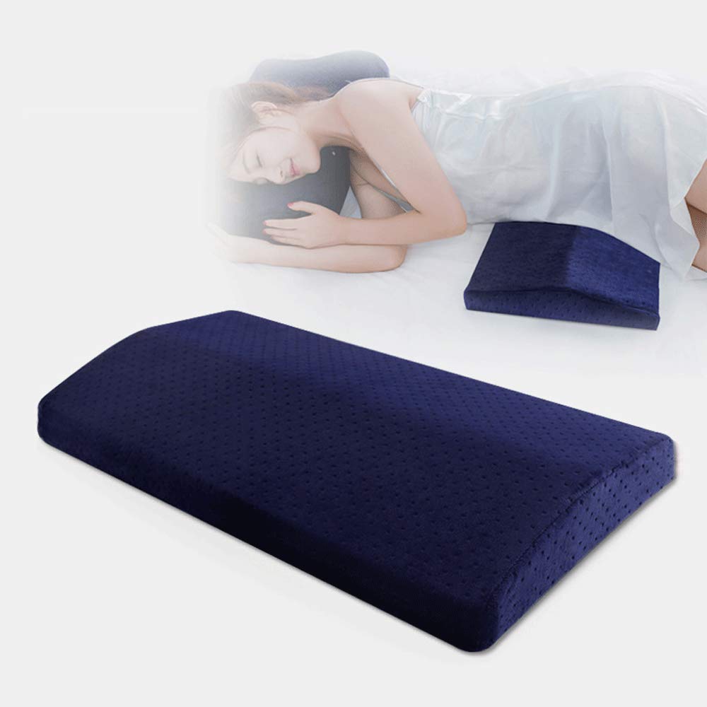 BOLLAER Lumbar Pillow Bed Back Support Sleeping Pillow, Memory Foam Sleep Wedges, Lumbar Support Cushion for Lower Back Pain Sleeping on Side, lying, Hip