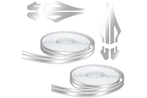 SMILFUY 2 Rolls32Ft Car Vinyl Pinstriping Tape Stripe Decal, DIY Auto Striping Tape Emblems Trim, Universal for Motorcycle Door Home Musical Instrument (Silver)