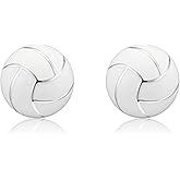 Fupapa Sterling Silver Sports Earrings, Hypoallergenic Volleyball Soccer Baseball Studs for Women, Sport Funs, Great as Christmas Gifts & Stocking Stuffers