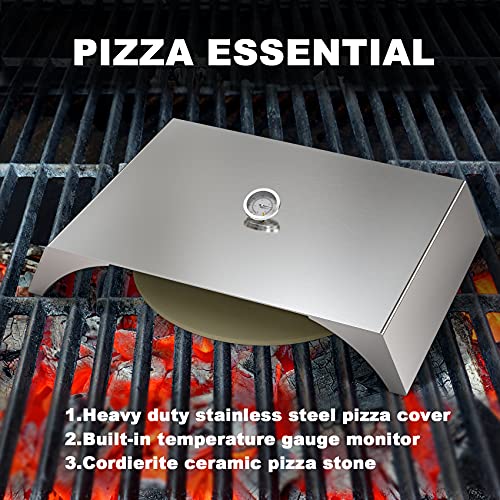 Skyflame Universal Stainless Steel Pizza Oven Kit with Stone for Most