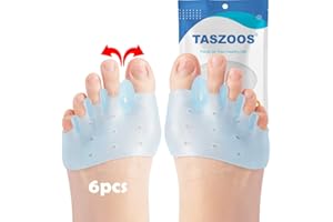 TASZOOS Toe Separators, (3 Pairs, Blue)Toe Spacers, With Soft & Breathable Metatarsal Pads, For Straighten Overlapping Toes, Realign Crooked Toes, Hammer Toe, Calluses, Bunions, Effectively Pain Relief