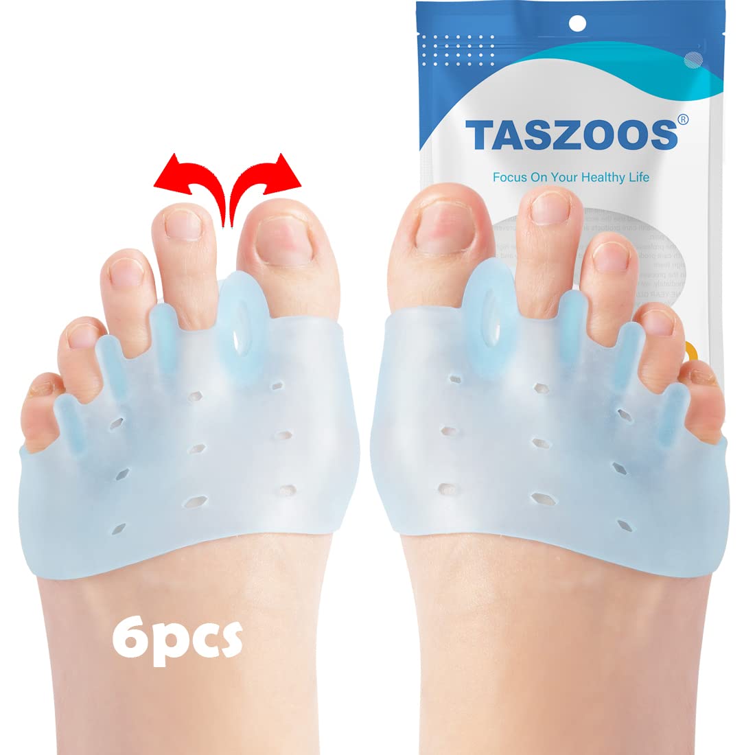 Photo 1 of Toe Separators, (3 Pairs, Blue)Toe Spacers, With Soft & Breathable Metatarsal Pads, For Straighten Overlapping Toes, Realign Crooked Toes, Hammer Toe, Calluses, Bunions, Effectively Pain Relief