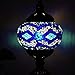 Kindgoo Turkish Mosaic Lamp Decorative Handmade Unique Glass Bedside Table Lamp Led Bulb Included (Blue)
