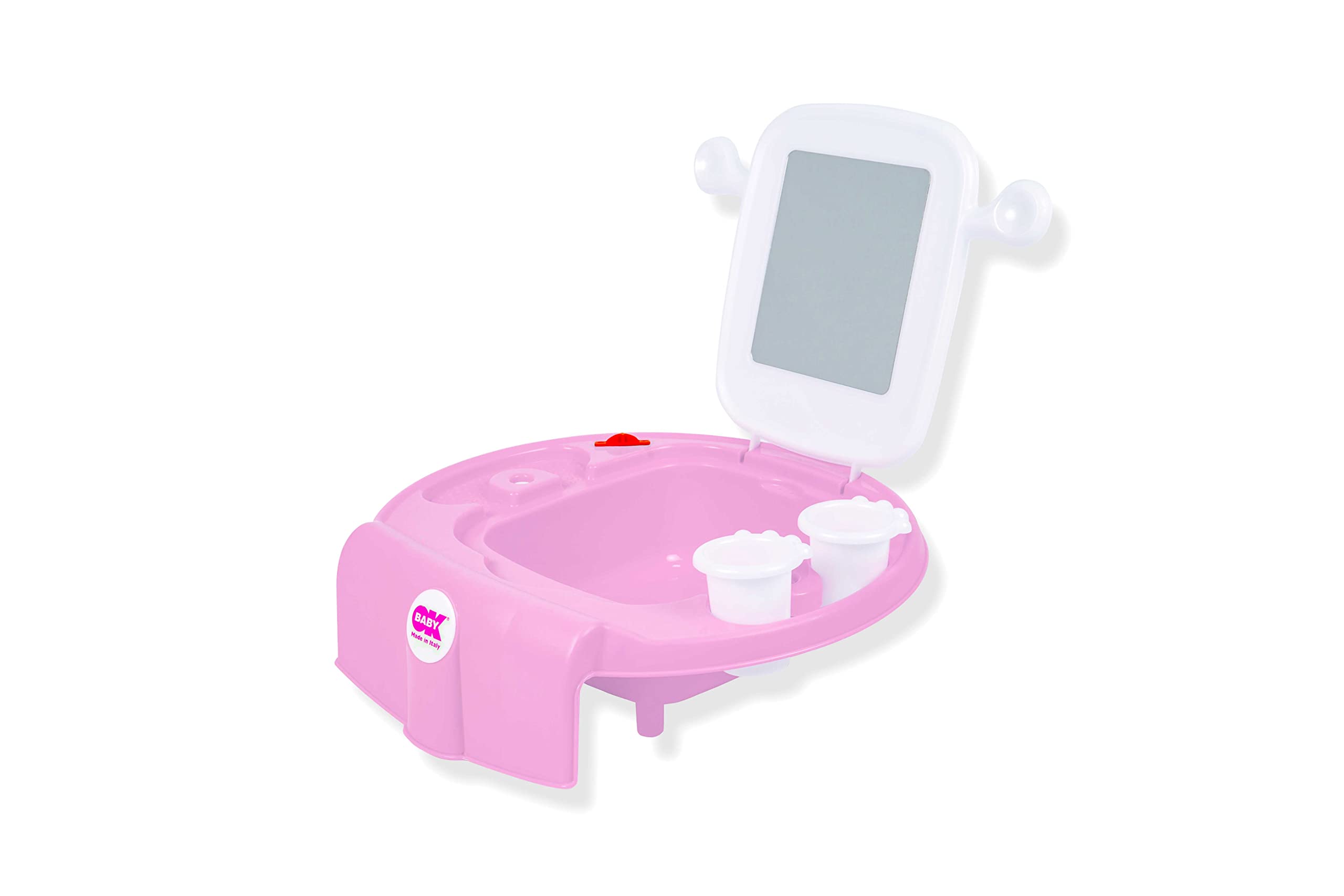 OKBABY Space - Mini Washbasin for Children, Attaches to Bathtub or Bidet - Fuchsia