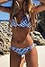 CUPSHE Women's Blue Ocean Padding Bikini Set Swimsuit Large