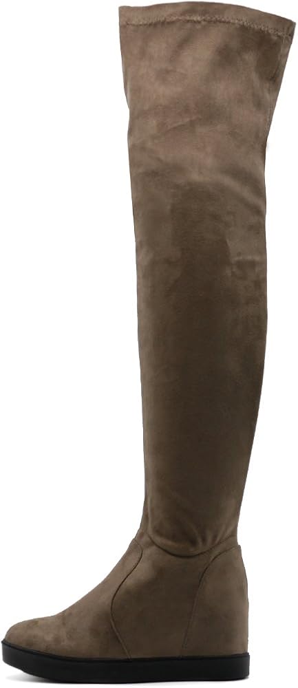 flat thigh high boots cheap