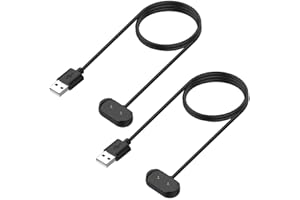 EMILYDEALS Charger for Amazfit Bip 5, Bip 3 Pro, BIP U Pro, T-Rex Pro, GTS 4 Mini, GTS 2 Mini, GTS 2e, GTS 2, GTR 2e, GTR 2 Smart Watch - Replacement Magnetic Charging Cable USB Cord [2-Pack, 1m/3.3ft]