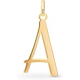 Amberta Solid 14K Gold Initial Pendant Charm for Women | 14K Real Gold Letter Pendant Only without Chain Personalized Gifts for Women