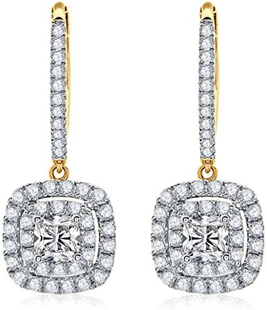 Silvercz Jewels Butterfly Shape Leverback Earing Clear Simulated Diamonds Silver Plated Yellow
