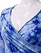 Doublju Womens Long Sleeve Deep V-Neck Tie Dye Printed Surplice Crop Top