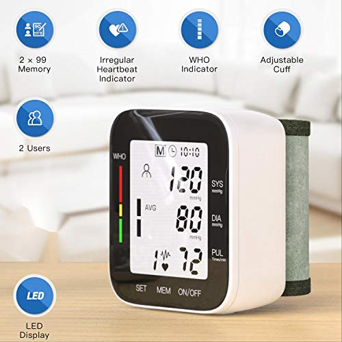 Blood Pressure Monitor Automatic Wrist High Blood Pressure Monitors