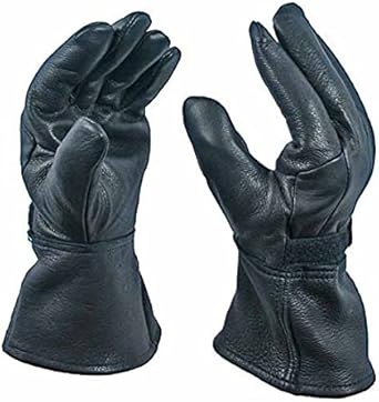 Amazon Com Black Gauntlet Deerskin Motorcycle Glove Unlined Clothing