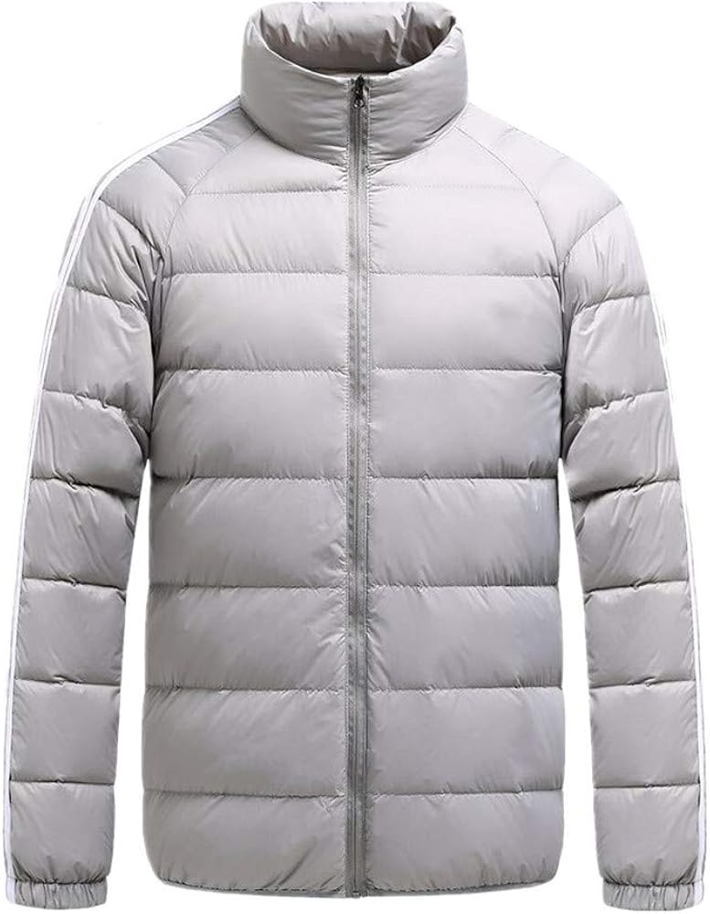 UnoSheng Herren Daunenjacke Winter - Leichter Stehkragen Mantel Mit Reißverschluss