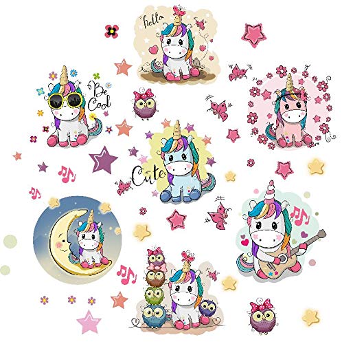 Kibi Unicorn Wall Sticker Unicorn Wall Sticker Rainbow Unicorn Pattern Wall Decals Wall Stickers Unicorn Wall Sticker for Girls Bedroom