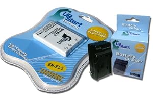 UPSTART BATTERY Replacement for Coolpix 5900 Battery and Charger - Compatible with EN-EL5 Digital Camera Batteries and Chargers (1400mAh 3.7V Lithium-Ion)