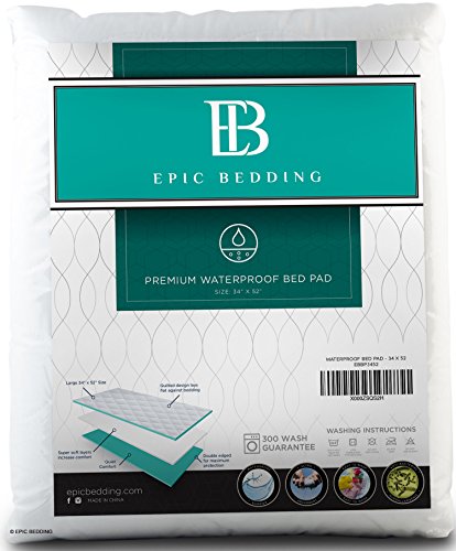 UPC 603149704121, Waterproof Bed Pad - Incontinence / Bed Wetting Pad - Protector For Mattress and Sheets - Extra Absorbent Prevents Moisture Damage and Staining - Children and Adult Use - Washable and Reusable 34 x 52