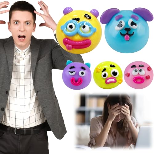 Smushers Squishies Slow Rising Stress Ball Non- Cute Slow Rise Relaxing Sensory Fidget for Ages 3+ Squeeze Sensory Ball Fun Desk Accessory for Adults (5pcs)
