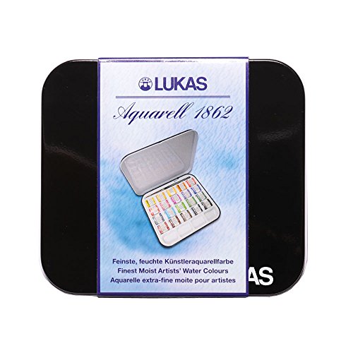 Lukas aquarell 1862 watercolor set of 20 half pans