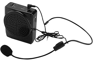 Voice Amplifier, Portable Rechargeable Voice Booster, Loud Microphone with Waistband for Teaching Speaker(US)