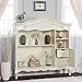 Evolur Aurora Hutch/ Bookcase, Ivory Lace