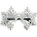 Novelty Glittered Christmas Decoration Fanci-Frames Party Accessory Grey Snowflake Eyeglasses
