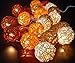 Storm Autumn Browns Rattan Cane Battery Powered Led Wooden Ball Fairy Light String 3m (9.9 Feet) Long by GLOWFROST TM