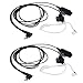 HDE Ear Pieces for Motorola Radios Walkie Talkie 2 Way Radio Earpiece with Mic for Law Enforcement 2 Pin Acoustic Tube Headset and PPT Compatible with CP200 GP2000 XU1100 PRO1150 MU13 (2 Pack)