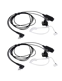 Auricular de tubo acústico HDE Mic para radios Motorola PTT 2 pines Walkie Talkie Vigilancia encubierta bidireccional para CP200 GP2000 CLS1450 y otros modelos (paquete de 2)