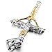 INBLUE Men's Stainless Steel Pendant Necklace Silver Gold Tone Jesus Christ Crucifix Cross -with 23 Inch Chain