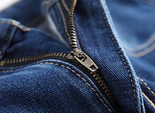Qazel Vorrlon Men's Slim Fit Blue Stretch Destroyed Ripped Skinny Denim Jeans Size 30,Q407 - Thumbnail 4