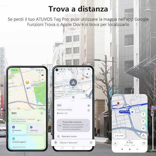 ATUVOS Air Tag Pro Smart Tag Tracker for Android & iOS, Dual System Bluetooth Locator Works with Google Functions Find or Apple Where is APP, for Luggage, Bags.Replaceable Battery, 4 Pieces Black