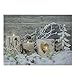 LED Lighted Country Rustic Winter Triple Candles Christmas Canvas Wall Art 12