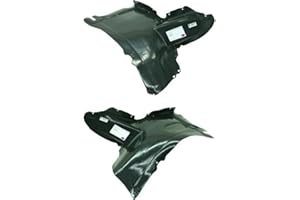 Evan Fischer Fender Liner Front, Driver and Passenger Side, Front Section Compatible with 2006-2009 Volkswagen Rabbit Plastic Material, Set of 2, (2) Fender Liners - VW1251113, VW1250113