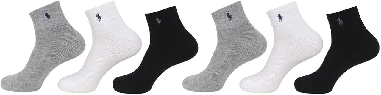 Polo Ralph Lauren 6-Pack P67 Logo Quarter Socks at  Men’s Clothing store
