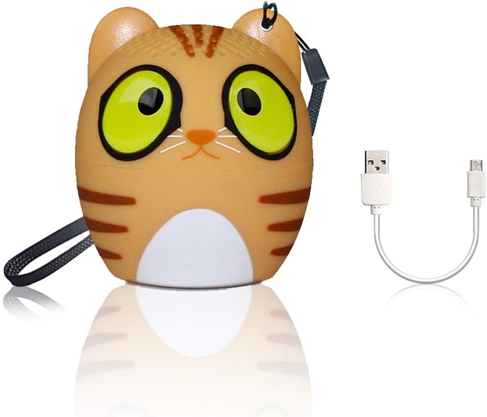Classic Cat Mini Bluetooth Speaker, Wireless Animal Portable Rechargeable Battery Speaker with Powerful Rich Room-filling Sound - 3W Audio Driver - Remote Selfie Function - for Smart-phone Tablets
