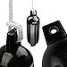 MSC Vinyl Ribbed Boat Fenders Bumpers (Black, 6.5