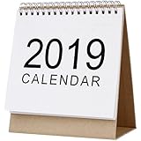 Xinzistar September 2018 to December 2019 Desk Monthly Calendar with Stand,Twin-Wire Binding Monthly Planner Daily Calendar Planner for Office,School, Classroom Use (Small)