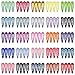 ALinmo 100pcs 2 Inch Glitter Mix Colors Snap Hair Clips No Slip Metal Hair Clips Barrettes Hairpins for Girls Toddlers Kids Women Accessories