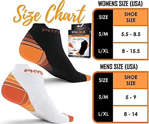 image for Physix Gear Sport Compression Running Socks Men & Women - Best Low Cut