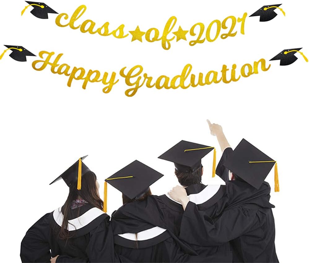 Happy Graduation Calss of 2026 Banner Congrats Grad 2025 Graduations Congratulations Garland Bunting for Party Decorations Gold - Image 5
