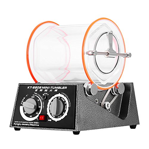 BestEquip Jewelry Polisher Tumbler 3kg 6.6 Lbs Capacity Jewelry Polisher Machine with Glass Barrel Mini Polisher Tumbler for Jewelry (6.6Lbs Capacity)