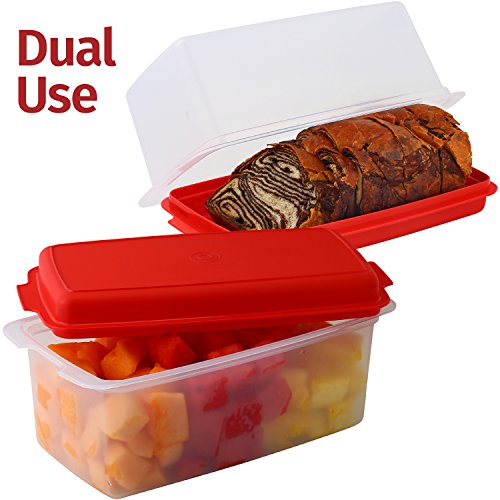 Bread Box Dual Use Bread Holder/Airtight Plastic Food Storage