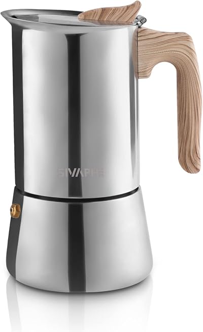 Sivaphe Moka Pot Espresso Maker 300ml 6 Cup Stainless Steel Induction