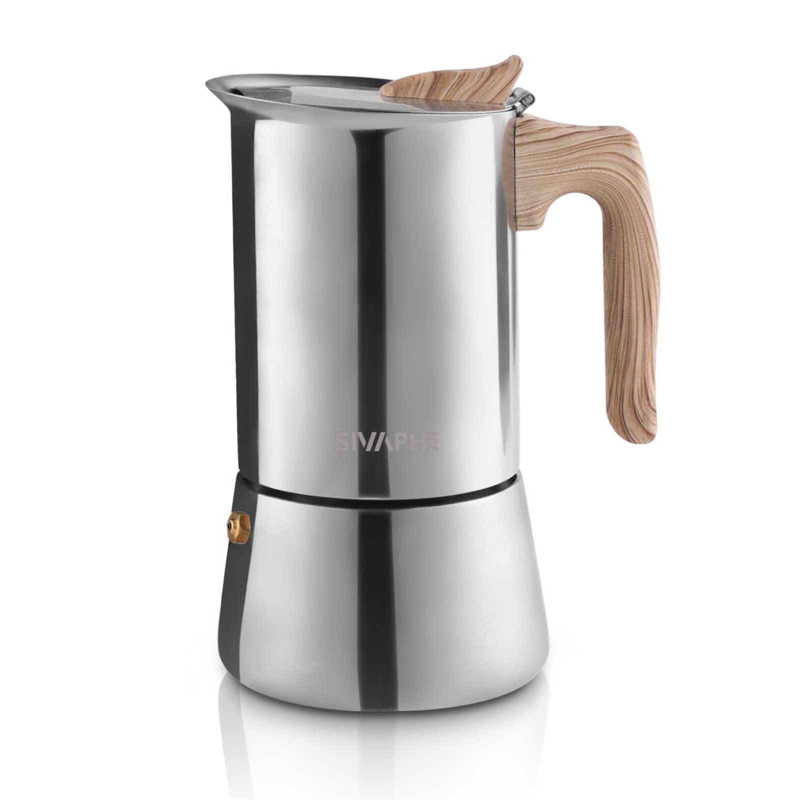 Sivaphe Moka Pot Espresso Maker, Stovetop Coffee Makers, Induction Hob Stainless Steel 6 Italian Cup 300ml 1-2 Mug โ image 1